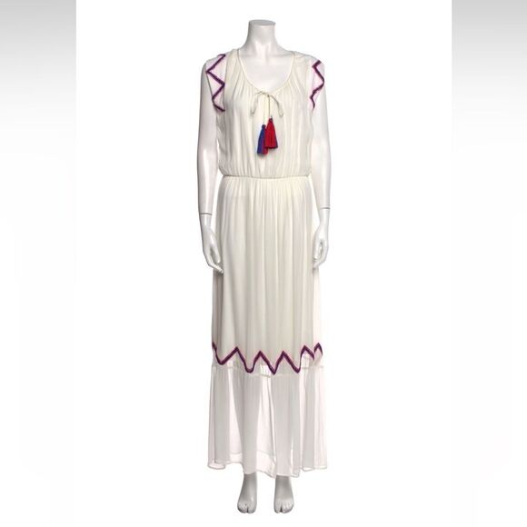 Misa Los Angeles Yulma white tasseled maxi dress size S - Picture 4 of 5